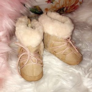 Brown/Tan Fuzzy Boots for Infant